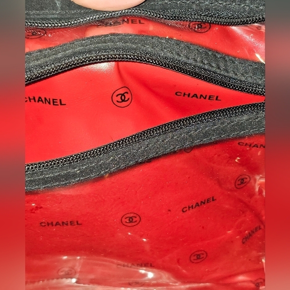 Chanel Black Travel Bag w/Chain Strap & Scarf Added - Picture 15 of 16